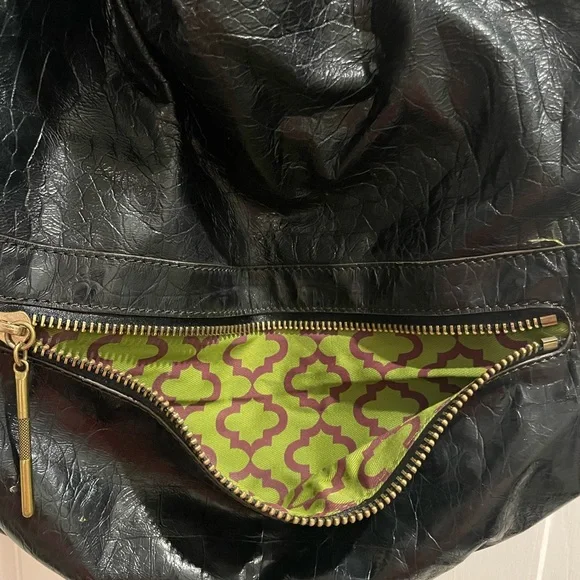 orYANY Lucy crocodile Black patent leather embossed hobo bag. - Picture 4 of 16